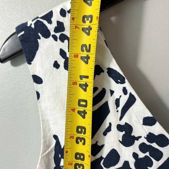 Magaschoni Floral Midi Linen blend dress w ruffled tier, elastic back in size 6. - Picture 8 of 11